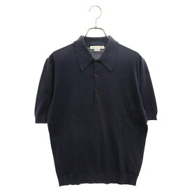 JOHN SMEDLEY(ジョンスメドレー) サイズ:XS コットン生地 ニットポロシャツ ニットポロ 半袖 ネイビー【中古】【程度B】【カラーネイビー】【取扱店舗BRING梅田茶屋町店】