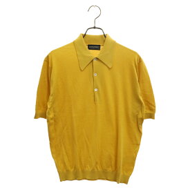 JOHN SMEDLEY(ジョンスメドレー) サイズ:XS コットン生地 ニットポロシャツ ニットポロ 半袖 マスタード【中古】【程度A】【カラーイエロー】【取扱店舗BRING梅田茶屋町店】