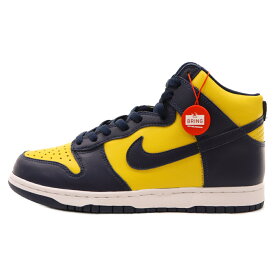 NIKE(ナイキ) サイズ:26.5cm DUNK HIGH SP MICHIGAN CZ8149-700 ダンク ミシガン ハイカットスニーカー ネイビー/イエロー US8.5/26.5cm【新古品/中古】【程度S】【カラーネイビー】【取扱店舗BRING札幌店】