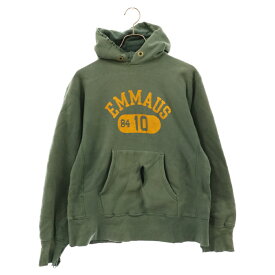 CHAMPION(チャンピオン) サイズ:M 80s VINTAGE REVERSE WEAVE EMMAUS ヴィンテージ トリコタグ リバースウィーブ 二段プリント スウェット プルオーバーパーカー グリーン【中古】【程度C】【カラーグリーン】【取扱店舗AWESOME原宿店】