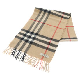 BURBERRY(バーバリー) バーバリーチェック カシミヤ マフラー ベージュ【中古】【程度B】【カラーベージュ】【オンライン限定商品】