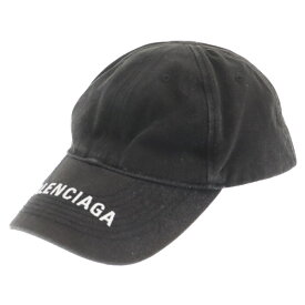 BALENCIAGA(バレンシアガ) 19AW HAT LOGO VISOR フロントロゴ刺繍 キャップ ブラック【中古】【程度B】【カラーブラック】【取扱店舗新宿】