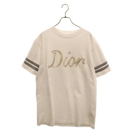 DIOR(ディオール) サイズ:S 22SS COMPACT COTTON TEE S/S 293J659A0554 フットボールロゴ刺繍オーバーサイズ半袖Tシャツ カットソーホワイト【中古】【程度B】【カラーホワイト】【取扱店舗BRING梅田茶屋町店】