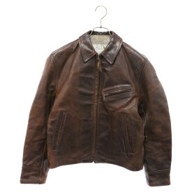 AERO LEATHER(エアロレザー) サイズ:36 FRONT QUARTER HORSEHIDE シングルレザーライダース ジャケット ホースハイド ブラウン 71268【中古】【程度B】【カラーブラウン】【取扱店舗BRING梅田茶屋町店】