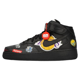 NIKE(ナイキ) サイズ:26.5cm ×SUPREME NBA TEAMS AIR FORCE 1 MID AQ8017-001 シュプリーム エアフォース1 ミッドカットスニーカー ブラック US8.5/26.5cm【新古品/中古】【程度S】【カラーブラック】【取扱店舗BRING札幌店】