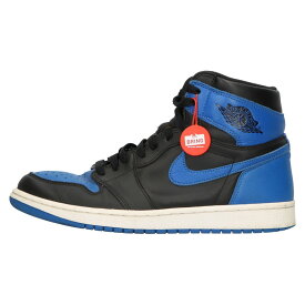 NIKE(ナイキ) サイズ:US9.5/27.5cm AIR JORDAN 1 RETRO HIGH OG ROYAL エアジョーダン1レトロハイオージー ロイヤル ハイカットスニーカー ブラック/ブルー US9.5/27.5cm 555088-007【中古】【程度B】【カラーブラック】【取扱店舗BRING福岡天神店】