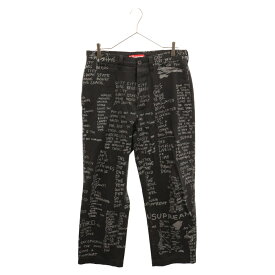 SUPREME(シュプリーム) サイズ:30 23SS Gonz Poems Chino Pan ゴンズポエム 総柄チノパンツ ブラック【中古】【程度B】【カラーブラック】【取扱店舗BRING福岡天神店】