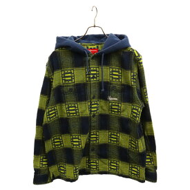 SUPREME(シュプリーム) サイズ:M 20AW Hooded Shadow plaid Shirts ロゴ刺繍 フーデット シャドウ プレイド 長袖シャツ イエロー【中古】【程度B】【カラーイエロー】【取扱店舗BRING仙台店】