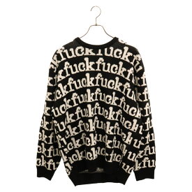 SUPREME(シュプリーム) サイズ:XL 22SS Fuck Sweater fuckジャガード クルーネック ニット セーター ブラック【中古】【程度B】【カラーブラック】【取扱店舗名古屋】
