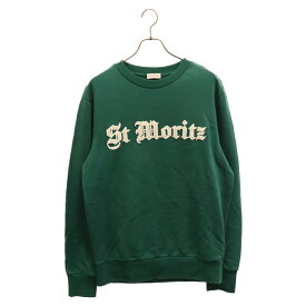 MONCLER(モンクレール) サイズ:M 22AW St Moris Patch Crewneck ワッペン クルーネックスウェットトレーナー グリーン H20918G00023【中古】【程度A】【カラーグリーン】【取扱店舗BRING札幌店】