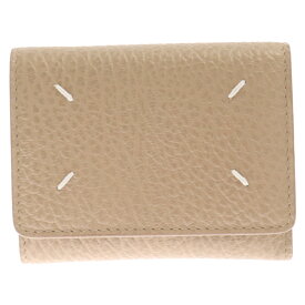 Maison Margiela(メゾンマルジェラ) 22AW ZIP COMPACT TRI FOLD WALLET 4ステッチ コンパクトウォレット 三つ折り財布 ベージュ SA3UI0010【中古】【程度A】【カラーベージュ】【取扱店舗BRING札幌店】