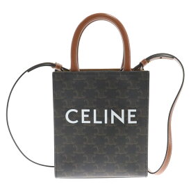 CELINE(セリーヌ) ミニ バーティカルカバ トリオンフ キャンバス/タン 2WAY ショルダーバッグ ハンドバッグ トートバッグ 194372BZK.04LU ブラウン【中古】【程度A】【カラーブラウン】【取扱店舗渋谷】