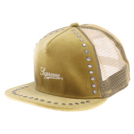 SUPREME(シュプリーム) 21AW Studded Velvet Mesh Back 5-Panel スタッズ ベルベット メッシュキャップ 帽子 イエロー【中古】【程度B】【カラーイエロー】【オンライン限定商品】