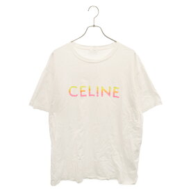 CELINE(セリーヌ) サイズ:L 22AW Gradation Logo Tee グラデーションロゴ半袖Tシャツ カットソー ホワイト X10B671Q【中古】【程度B】【カラーホワイト】【取扱店舗新宿】