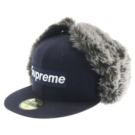 SUPREME(シュプリーム) サイズ:7.375 19AW Earflap New Era Team Of The Century イヤーフラップ ニューエラ チームオブザセンチュリー ボックスロゴ キャップ ネイビー【中古】【程度A】【カラーネイビー】【オンライン限定商品】