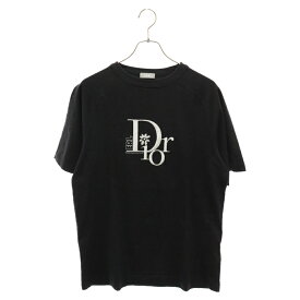 DIOR(ディオール) サイズ:XS 23SS × ERL Relaxed Fit Tee × イーアールエル リラックスフィット ロゴ刺繍 ラメ半袖Tシャツ ブラック 313J647A0817【中古】【程度B】【カラーブラック】【取扱店舗BRING心斎橋店】