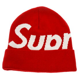 SUPREME(シュプリーム) 17AW Big Logo Beanie ビッグロゴ ビーニー ニット帽 帽子 レッド【中古】【程度A】【カラーレッド】【取扱店舗BRING札幌店】