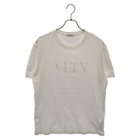 VALENTINO(ヴァレンチノ) サイズ:L コットン Tシャツ VLTNプリント UV0MG10V6YH ホワイト【中古】【程度B】【カラーホワイト】【取扱店舗名古屋】