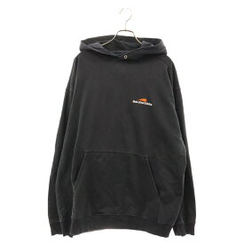 BALENCIAGA(バレンシアガ) サイズ:S Year Of The Tiger Oversized Hoodie 600583 TLVI6 ロゴ刺繍プルオーバーパーカー フーディー ブラック【中古】【程度B】【カラーブラック】【取扱店舗BRING渋谷ANNEX店】