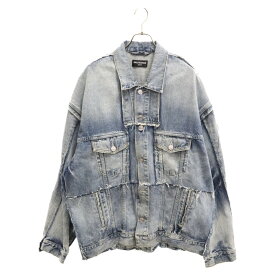 BALENCIAGA(バレンシアガ) サイズ:1 23SS Oversized Cut-up Denim Jacket オーバーサイズド カットアップ デニムジャケット インディゴ 697779TMW26【中古】【程度A】【カラーブルー】【取扱店舗原宿】