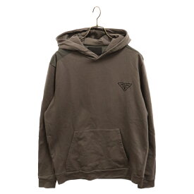 PRADA(プラダ) サイズ:XXXL ナイロン切替 トライアングルロゴプリント プルオーバーパーカー グレー UJL20A R212 10UF【中古】【程度A】【カラーグレー】【取扱店舗BRING梅田茶屋町店】