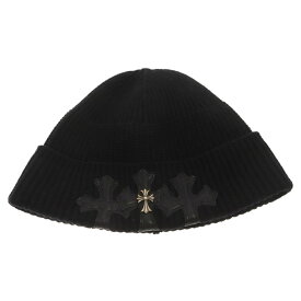 CHROME HEARTS(クロムハーツ) セメタリー クロスパッチ カシミヤ ビーニー ニットキャップ 帽子 ブラック【中古】【程度B】【カラーブラック】【取扱店舗BRING心斎橋店】