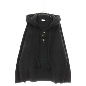 CELINE(セリーヌ) サイズ:M 22SS BAJA JACQUARD RIBBED WOOL HOODIE バハ ジャカード リブ ウール オーバーサイズ ニット パーカー ブラック 2A53W489Q【中古】【程度B】【カラーブラック】【取扱店舗名古屋】