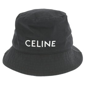 CELINE(セリーヌ) サイズ:L 22SS Hedi Slimane LOGO BUCKET HAT ロゴプリントコットンバケットハット 帽子 ブラック 2AU5B968P【中古】【程度A】【カラーブラック】【取扱店舗BRING心斎橋店】