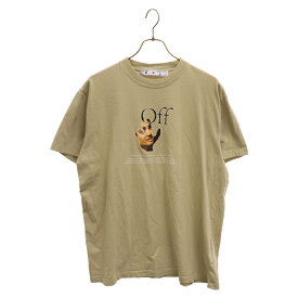 OFF-WHITE(オフホワイト) サイズ:XS Caravaggio Hand Logo Printed T-shirt OMAA038F21JER007 ハンドプリント 半袖Tシャツ ベージュ【中古】【程度A】【カラーベージュ】【取扱店舗BRING渋谷ANNEX店】