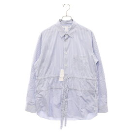 COMME des GARCONS SHIRT(コムデギャルソンシャツ) サイズ:L 24SS L/S STRIPE SHIRT ドローストリングストライプ長袖シャツ FM-B046 ブルー【中古】【程度A】【カラーブルー】【取扱店舗原宿】