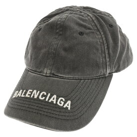 BALENCIAGA(バレンシアガ) サイズ:L LOGO-EMBROIDERED BASEBALL CAP デニム ロゴ刺繍 ベースボールキャップ 帽子 ブラック6171603A2B4【中古】【程度A】【カラーブラック】【取扱店舗原宿】