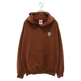 Girls Don't Cry(ガールズドントクライ) サイズ:L LOGO HOODIE ロゴプリント プルオーバーパーカー フーディー ブラウン/ミントグリーン【中古】【程度B】【カラーブラウン】【取扱店舗BRING渋谷ANNEX店】