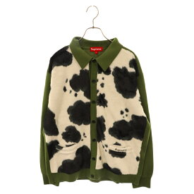 SUPREME(シュプリーム) サイズ:L 21AW Cow Print Cardigan カウ プリント カーディガン ニットカーディガン カーキ【中古】【程度A】【カラーグリーン】【取扱店舗BRING札幌店】