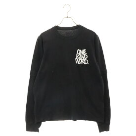 Sacai(サカイ) サイズ:3 21AW ERIC HAZE L/S TEE フロントロゴ ドッキング長袖Tシャツ 21-0304S ブラック【中古】【程度B】【カラーブラック】【取扱店舗BRING京都河原町店】