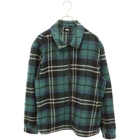 STUSSY(ステューシー) サイズ:XL Heavy Wool Plaid Shirt JACKET チェック柄 ジップアップ ウール シャツジャケット グリーン 111945-001【中古】【程度B】【カラーグリーン】【取扱店舗BRING梅田茶屋町店】