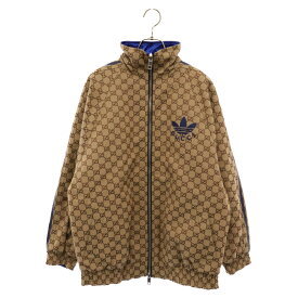 GUCCI(グッチ) サイズ:40 23SS ×adidas GG Trefoil Jacquard reversible Jacket アディダス トレフォイル ロゴ ジャガード リバーシブル トラック ジャケット ベージュ GG712114 ZAKX1【中古】【程度A】【カラーベージュ】【取扱店舗BRING心斎橋店】