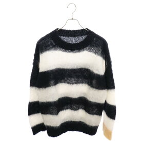 UNIFORM EXPERIMENT(ユニフォームエクスペリメント) サイズ:2 21AW MOHAIR BORDER CREWNECK KNIT モヘアボーダークルーネックニット セーター ブラック/ホワイト UE-212052【中古】【程度A】【カラーブラック】【オンライン限定商品】