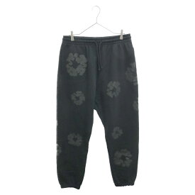 DENIM TEARS(デニムティアーズ) サイズ:XL FLOWER PRINT SWEAT PANTS フラワープリント スウェットパンツ ブラック【中古】【程度A】【カラーブラック】【取扱店舗渋谷】