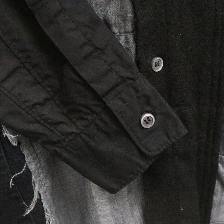 COMMEdesGARCONS SHIRT】異素材ドッキング ロングシャツ S - その他