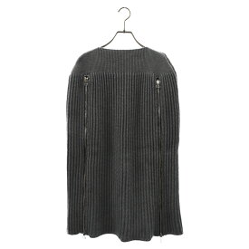 RAF SIMONS(ラフシモンズ) サイズ:M 20AW チェーン付き ラウンド ポンチョ ニットーセーター グレー【中古】【程度A】【カラーグレー】【オンライン限定商品】