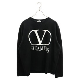 VALENTINO(ヴァレンチノ) サイズ:XL 20SS ロゴプリント L/S スウェット トレーナー ブラック TV0MF11Y680【中古】【程度A】【カラーブラック】【取扱店舗BRING梅田茶屋町店】