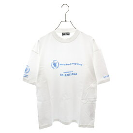 BALENCIAGA(バレンシアガ) サイズ:XS WFP MEDIUM FIT ロゴプリントクルーネックオーバーサイズ半袖Tシャツ 半袖カットソー ホワイト HT83 612966 TMVL2【新古品/中古】【程度S】【カラーホワイト】【取扱店舗原宿】