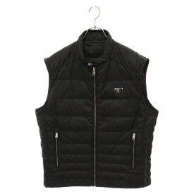 PRADA(プラダ) サイズ:56 Triangle Logo Plate Down Vest SGH069 トライアングルロゴ プレート ダウンベスト アウター ジャケット ブラック【中古】【程度A】【カラーブラック】【取扱店舗BRING心斎橋店】