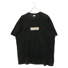 SUPREME(シュプリーム) サイズ:XL ×Burberry バーバリー 22SS Box Logo Tee ボックスロゴクルーネック半袖Tシャツ ブラック【中古】【程度B】【カラーブラック】【取扱店舗BRING THRIFT CLOSET】