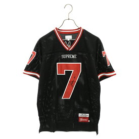 SUPREME(シュプリーム) サイズ:M 14AW Hail Mary Football Top ヘイルメリー メッシュフットボールシャツ 半袖カットソー ユニフォーム ブラック/レッド 半袖Tシャツ【中古】【程度B】【カラーブラック】【取扱店舗BRING渋谷ANNEX店】