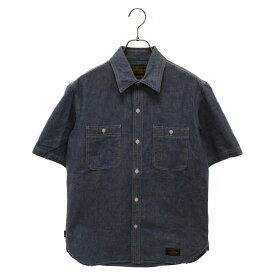 WTAPS(ダブルタップス) サイズ:M 17SS HEADLIGHT CSHIRT ヘッドライト デニム 半袖シャツ インディゴ 171BENH-SHM04【中古】【程度B】【カラーブルー】【取扱店舗BRING THRIFT CLOSET】