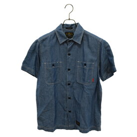 WTAPS(ダブルタップス) サイズ:M 13SS コットン デニム 半袖 シャツ インディゴ 131GWDT-SHM08【中古】【程度B】【カラーブルー】【取扱店舗BRING THRIFT CLOSET】