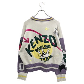 KENZO(ケンゾー) サイズ:L 23SS BOWLING ELEPHANT SWEATER ボーリング セーター ニットスウェット FD55PU3623CM マルチカラー【中古】【程度A】【カラーマルチカラー】【取扱店舗BRING福岡天神店】