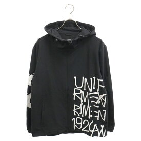 UNIFORM EXPERIMENT(ユニフォームエクスペリメント) サイズ:4 19AW 4WAY STRETCH GRAFFITI HOOD BLOUSON ストレッチ グラフティー フーデッド ブルゾン ナイロンジャケットブラック UE-192028【新古品/中古】【程度S】【カラーブラック】【オンライン限定商品】