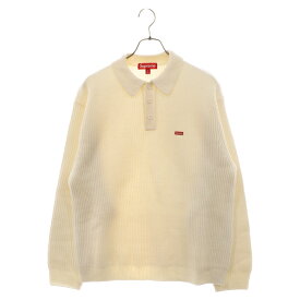 SUPREME(シュプリーム) サイズ:M 23AW Small Box Polo Sweater スモールボックスポロセーター アイボリー【中古】【程度A】【カラーホワイト】【オンライン限定商品】